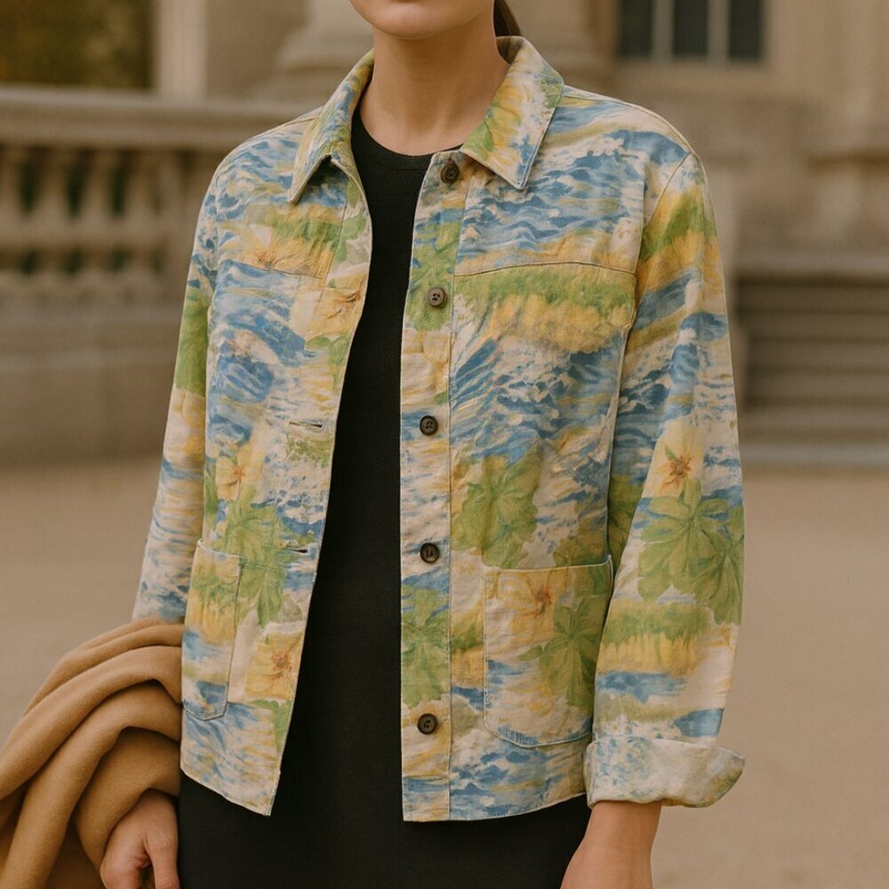 Liz Claiborne Vintage 90s Patterned Jacket Sz XL